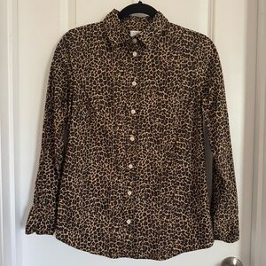J. Crew Leopard Print Button Down Shirt, S
